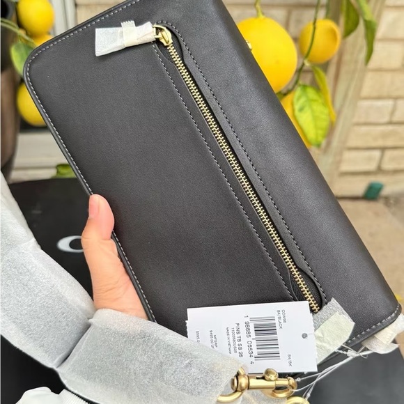 Coach Black Leather Shoulder Bag with Gold & Silver Celestial Appliqués - Picture 8 of 12